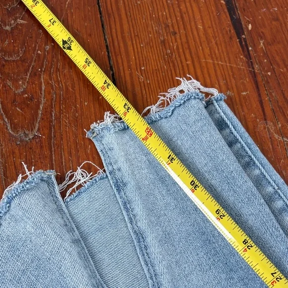 Risen Women's Light Blue Flared Split Hem Jeans Size 11/30 - Picture 5 of 6